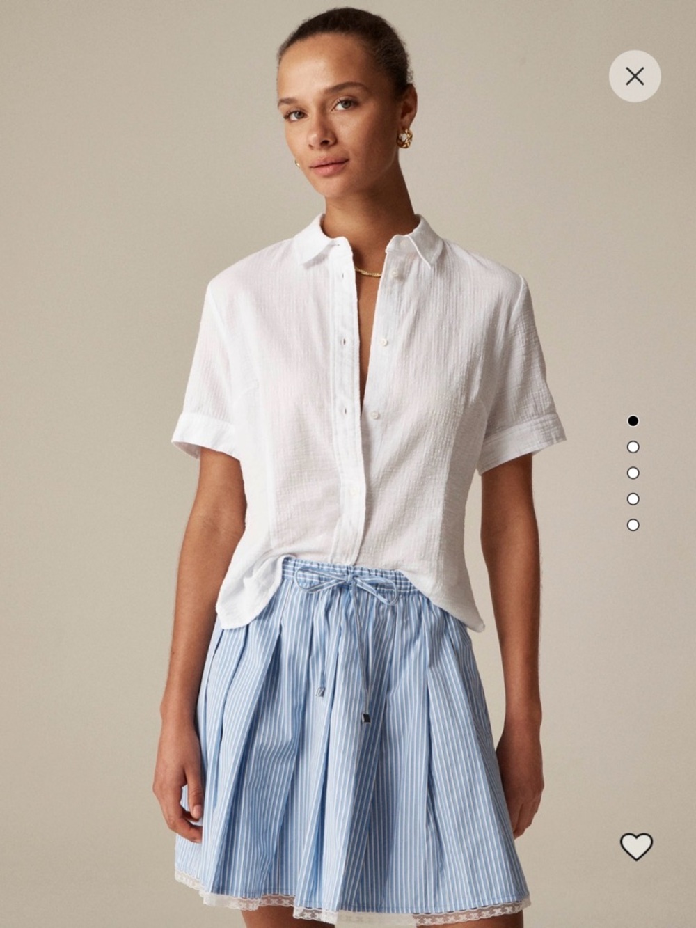 J Crew Tall pleated tie waist skirt in stripe